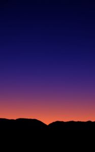 Preview wallpaper hills, silhouettes, sunset, dark, evening