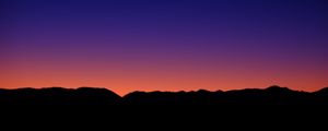Preview wallpaper hills, silhouettes, sunset, dark, evening