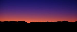 Preview wallpaper hills, silhouettes, sunset, dark, evening