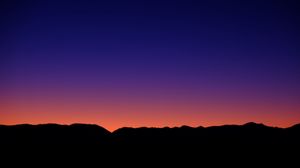 Preview wallpaper hills, silhouettes, sunset, dark, evening