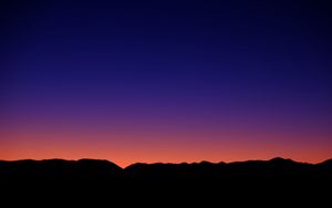 Preview wallpaper hills, silhouettes, sunset, dark, evening