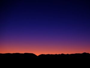 Preview wallpaper hills, silhouettes, sunset, dark, evening