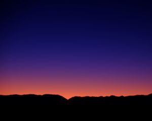 Preview wallpaper hills, silhouettes, sunset, dark, evening