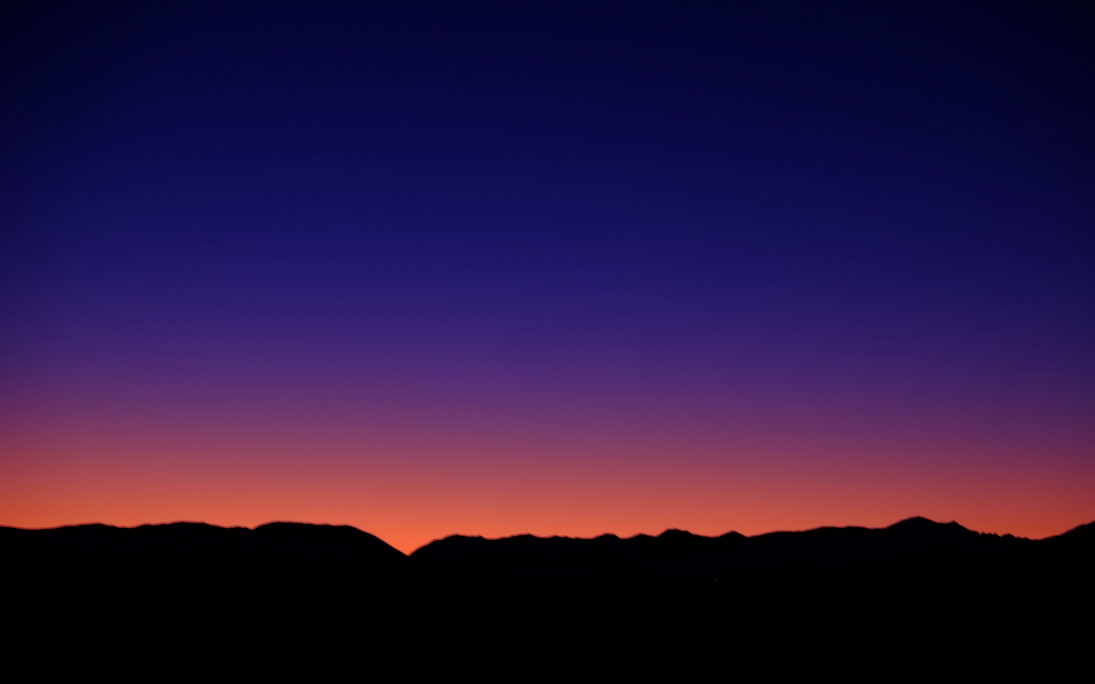 Download Wallpaper 3840x2400 Hills Silhouettes Sunset Dark Evening