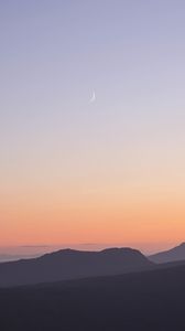 Preview wallpaper hills, silhouettes, twilight, moon