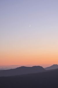 Preview wallpaper hills, silhouettes, twilight, moon