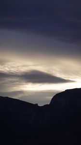 Preview wallpaper hills, silhouettes, twilight, sky, dark