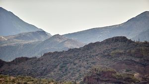 Preview wallpaper hills, slope, cacti, grass, bushes