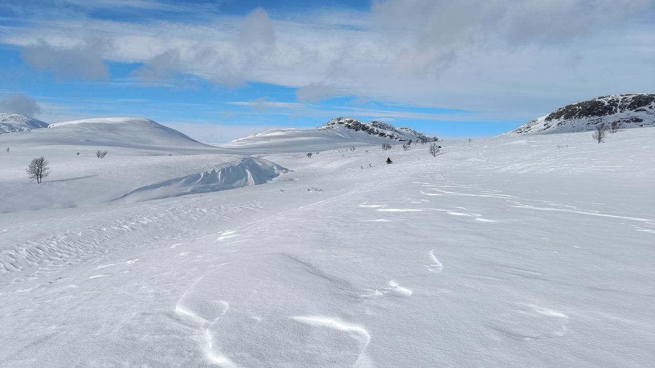 Wallpaper hills, slope, snow, winter