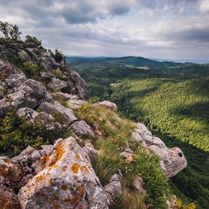 Preview wallpaper hills, slope, stones, landscape, nature