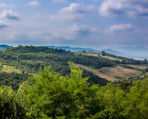 Preview wallpaper hills, slope, trees, distance