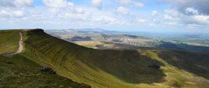 Preview wallpaper hills, slope, valley, landscape, sky, clouds