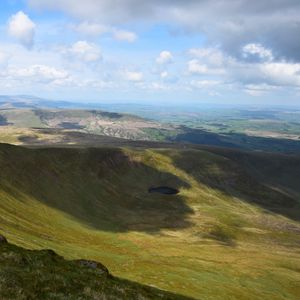 Preview wallpaper hills, slope, valley, landscape, sky, clouds