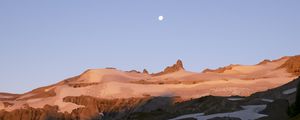 Preview wallpaper hills, snow, moon, sky, landscape