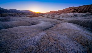 Preview wallpaper hills, sunrise, nature, cranny