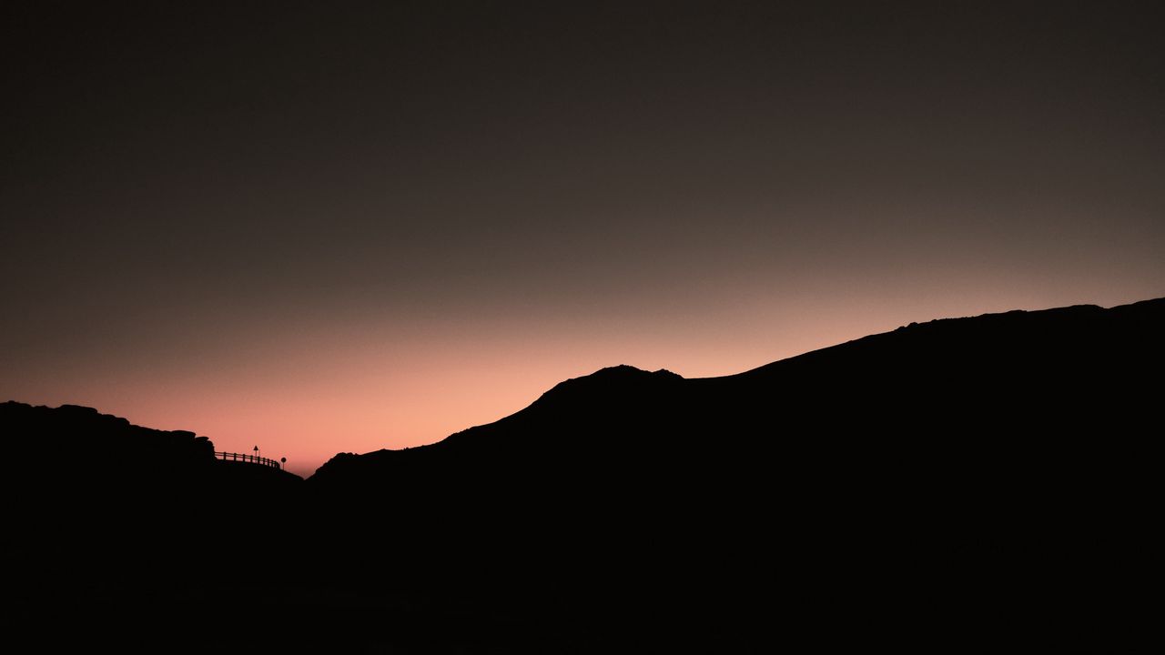Wallpaper hills, sunset, dusk, dark