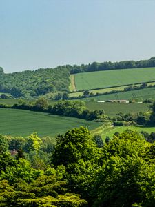 Preview wallpaper hills, trees, fields, nature