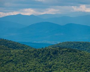 Preview wallpaper hills, trees, forest, distance