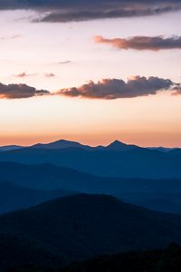 Preview wallpaper hills, trees, forest, distance, clouds