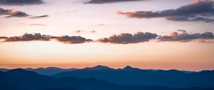 Preview wallpaper hills, trees, forest, distance, clouds