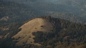 Preview wallpaper hills, trees, forest, landscape, view