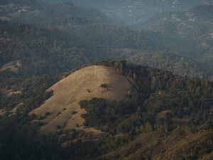 Preview wallpaper hills, trees, forest, landscape, view