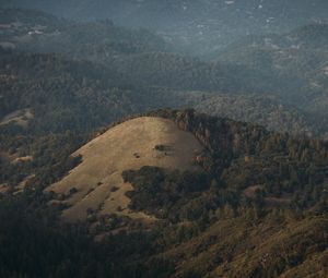 Preview wallpaper hills, trees, forest, landscape, view