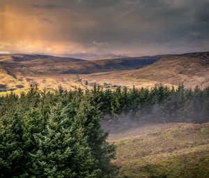 Preview wallpaper hills, trees, landscape, view, nature