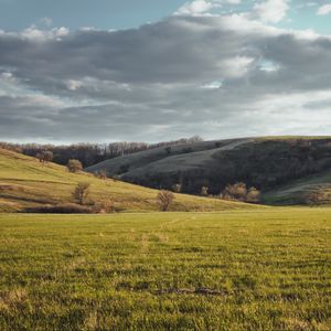Preview wallpaper hills, trees, landscape, nature