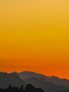 Preview wallpaper hills, trees, silhouettes, night