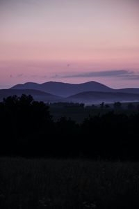 Preview wallpaper hills, twilight, bushes, sky, evening