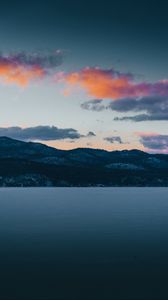 Preview wallpaper hills, water, sky, twilight, landscape