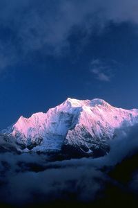 Preview wallpaper himalayas, nepal, mountains, top, clouds, snow