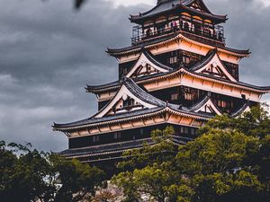 Preview wallpaper hiroshima castle, japan, architecture