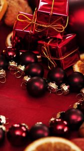 Preview wallpaper holiday, christmas, candles, gifts, balloons
