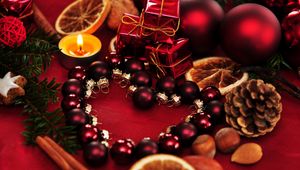 Preview wallpaper holiday, christmas, candles, gifts, balloons