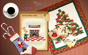 Preview wallpaper holiday, new year, attributes, table, cards, socks, coffee