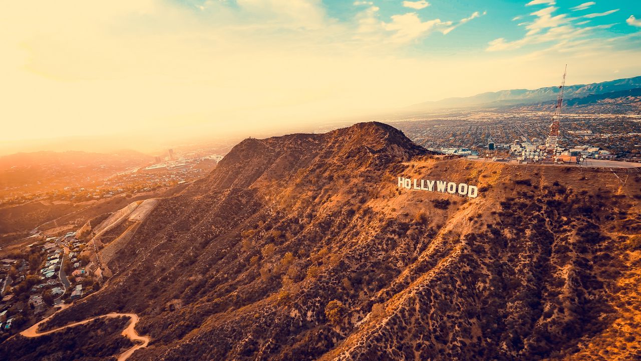 Wallpaper hollywood, mountains, los angeles