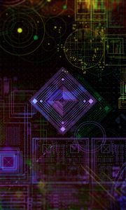 Preview wallpaper hologram, pattern, colorful, geometric, shapes, lines