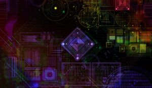 Preview wallpaper hologram, pattern, colorful, geometric, shapes, lines