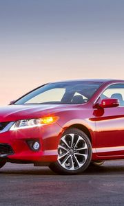 Preview wallpaper honda, accord, coupe, red, side view