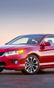 Preview wallpaper honda, accord, coupe, red, side view