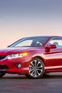 Preview wallpaper honda, accord, coupe, red, side view