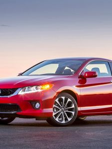 Preview wallpaper honda, accord, coupe, red, side view