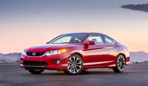 Preview wallpaper honda, accord, coupe, red, side view