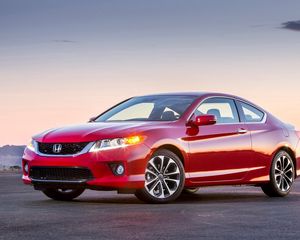 Preview wallpaper honda, accord, coupe, red, side view