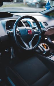 Preview wallpaper honda, car, steering wheel, salon