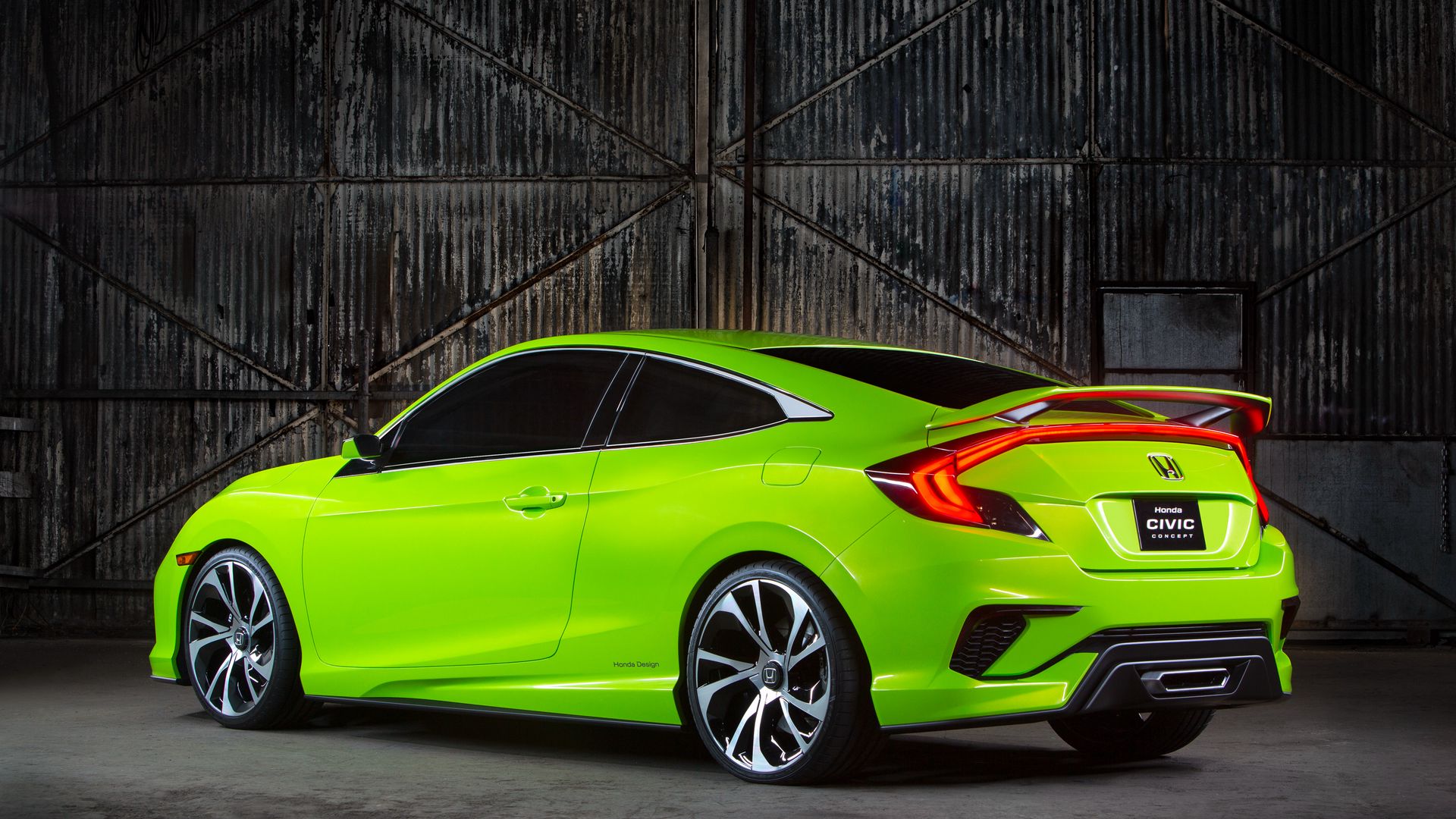 Download Wallpaper 1920x1080 Honda Civic Concept Green 2015 Full Hd