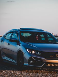 Preview wallpaper honda civic, honda, car, silver