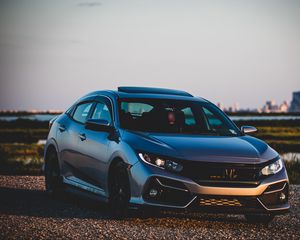 Preview wallpaper honda civic, honda, car, silver